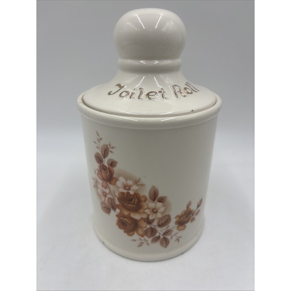 Vintage Old China toilet roll holders Lidded pot Price Kensington